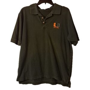 Velocity Size L Miami Hurricanes Men's Green Polo Shirt